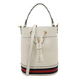 GUCCI GG Ophidia Marmont Leather Bucket Crossbody Bag Off White 610846