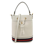 GUCCI GG Ophidia Marmont Leather Bucket Crossbody Bag Off White 610846