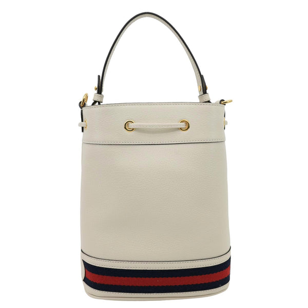 GUCCI GG Ophidia Marmont Leather Bucket Crossbody Bag Off White 610846