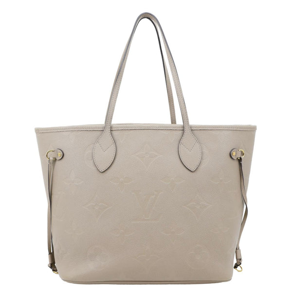 LOUIS VUITTON Neverfull MM Empreinte Leather Tote Shoulder Bag Tourterelle