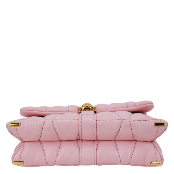 VERSACE Kleio Quilted Lambskin Leather Shoulder Bag Pink