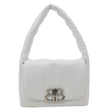 BALENCIAGA Monaco Calfskin Leather Shoulder Bag White