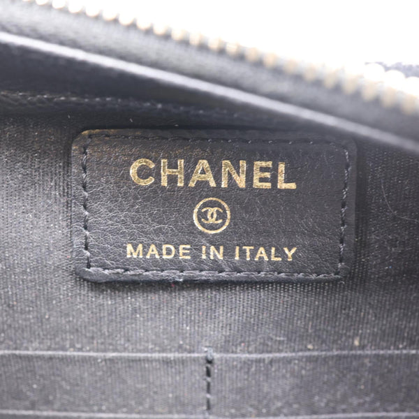 CHANEL CC Multi-Pocket In & Out Quilted Caviar Leather Chain Wallet Black