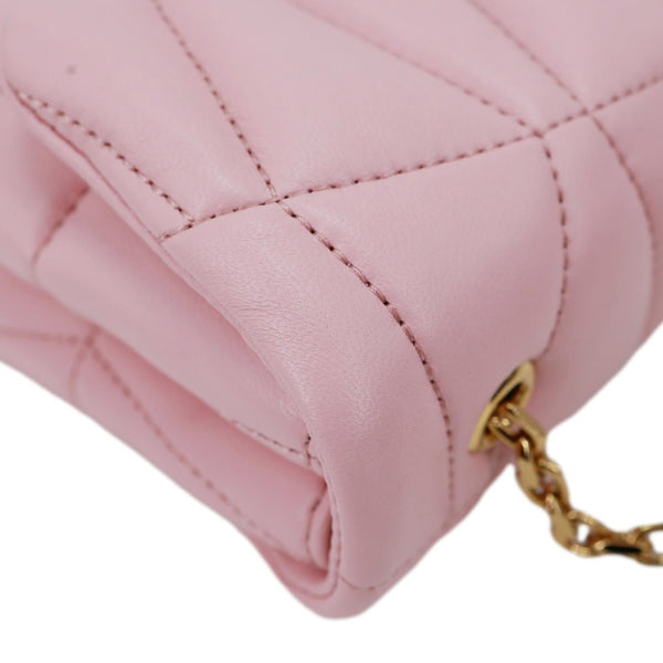 VERSACE Kleio Quilted Lambskin Leather Shoulder Bag Pink