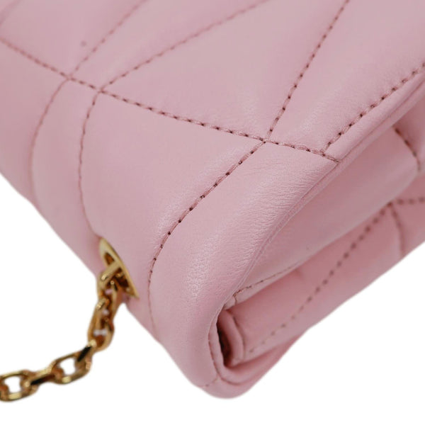 VERSACE Kleio Quilted Lambskin Leather Shoulder Bag Pink