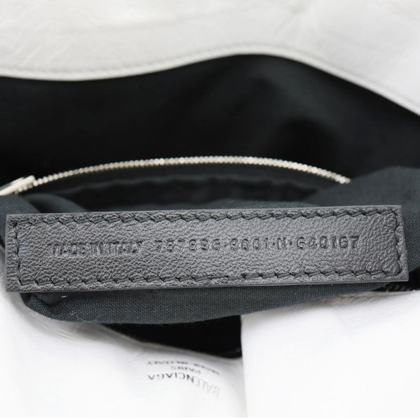 BALENCIAGA Monaco Calfskin Leather Shoulder Bag White