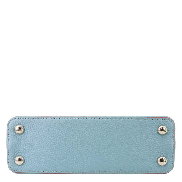 LOUIS VUITTON Capucines BB Taurillon Leather Crossbody Bag Blue