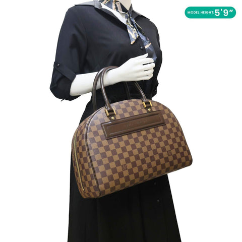 LOUIS VUITTON Nolita Damier Ebene Satchel Bag Brown