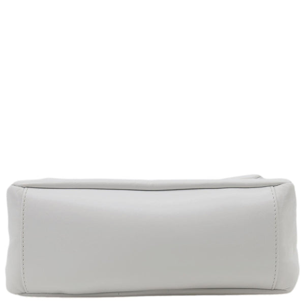 BALENCIAGA Monaco Calfskin Leather Shoulder Bag White
