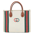 GUCCI Interlocking GG Canvas Web Satchel Bag White 701737