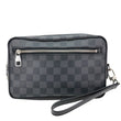 LOUIS VUITTON Kasai Pochette Damier Graphite Canvas Clutch Black