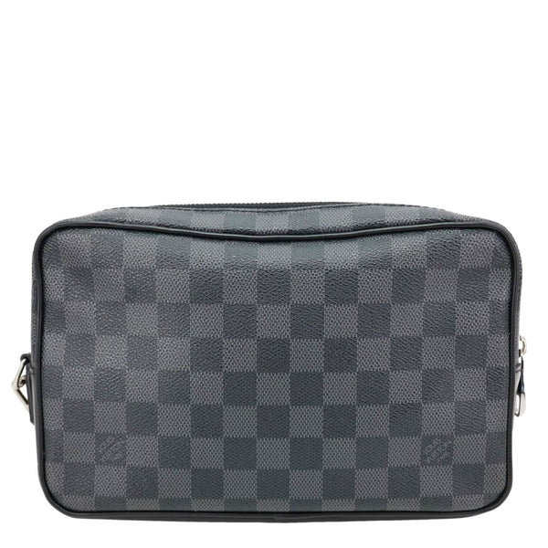 LOUIS VUITTON Kasai Pochette Damier Graphite Canvas Clutch Black