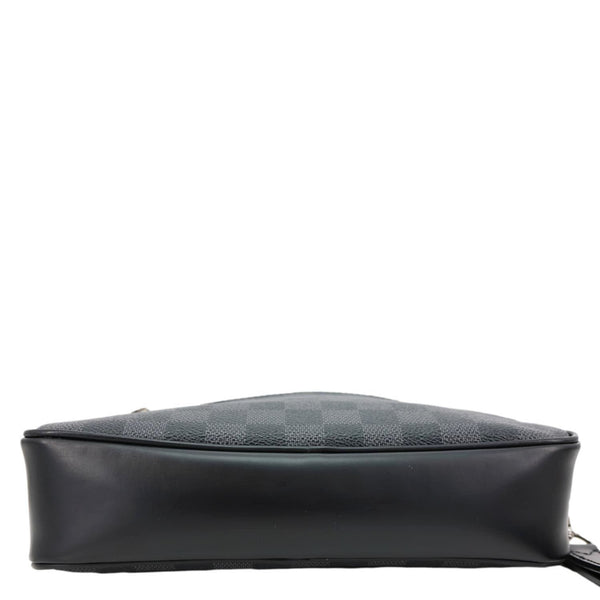 LOUIS VUITTON Kasai Pochette Damier Graphite Canvas Clutch Black
