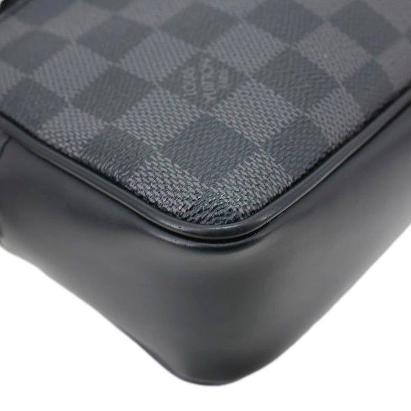 LOUIS VUITTON Kasai Pochette Damier Graphite Canvas Clutch Black
