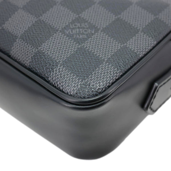 LOUIS VUITTON Kasai Pochette Damier Graphite Canvas Clutch Black