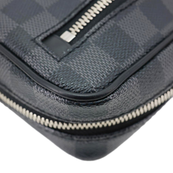 LOUIS VUITTON Kasai Pochette Damier Graphite Canvas Clutch Black