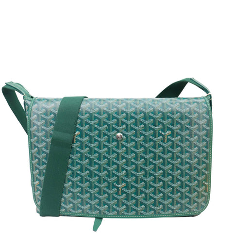 Goyard Capetien Coated Canvas Messenger Bag Green