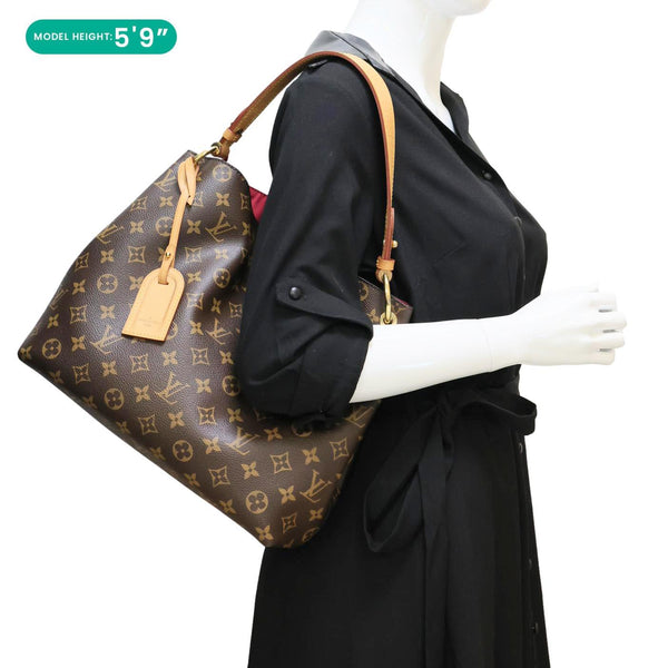 LOUIS VUITTON Graceful PM Monogram Canvas Hobo Bag Brown