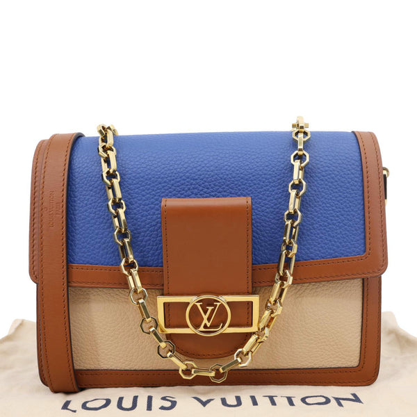 LOUIS VUITTON Dauphine Taurillon Leather Shoulder Bag Blue