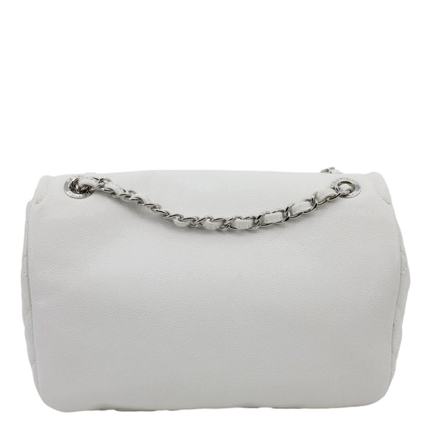 CHANEL Timeless Flap CC Caviar Leather Crossbody Bag White