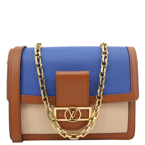LOUIS VUITTON Dauphine Taurillon Leather Shoulder Bag Blue