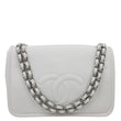 CHANEL Timeless Flap CC Caviar Leather Crossbody Bag White