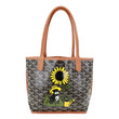 GOYARD Anjou Mini Reversible Sunflower Printed Tote Bag Black