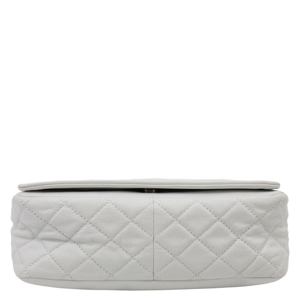 CHANEL Timeless Flap CC Caviar Leather Crossbody Bag White
