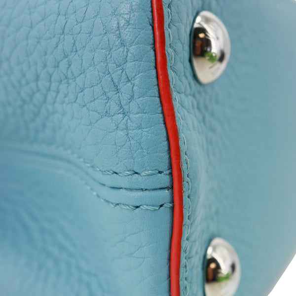 LOUIS VUITTON Capucines BB Taurillon Leather Crossbody Bag Blue