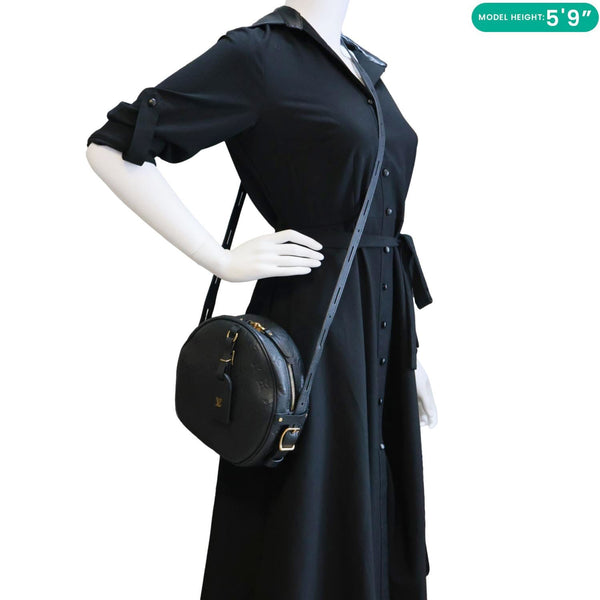 LOUIS VUITTON Boite Chapeau Souple MM Monogram Empreinte Shoulder Bag Black
