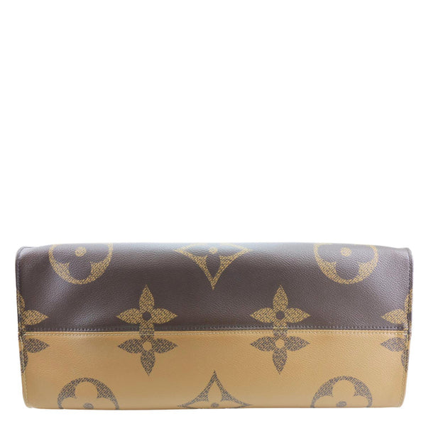 LOUIS VUITTON Onthego GM Giant Monogram Reverse Canvas Tote Shoulder Bag Brown