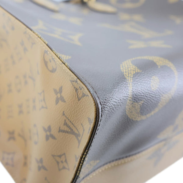 LOUIS VUITTON Onthego GM Giant Monogram Reverse Canvas Tote Shoulder Bag Brown