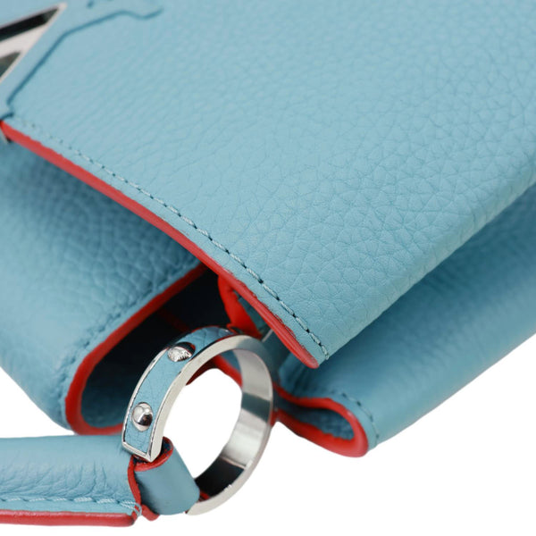 LOUIS VUITTON Capucines BB Taurillon Leather Crossbody Bag Blue