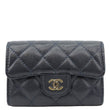 CHANEL Classic Flap Quilted Caviar Leather Card Holder Wallet Black