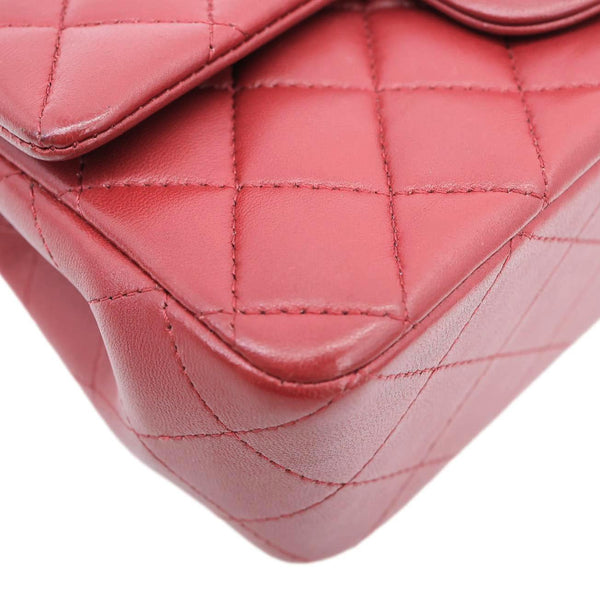 CHANEL Classic Rectangular Flap Mini Quilted Leather Top Handle Crossbody Bag Red