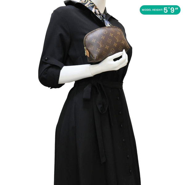 LOUIS VUITTON PM Monogram Canvas Cosmetic Pouch Brown