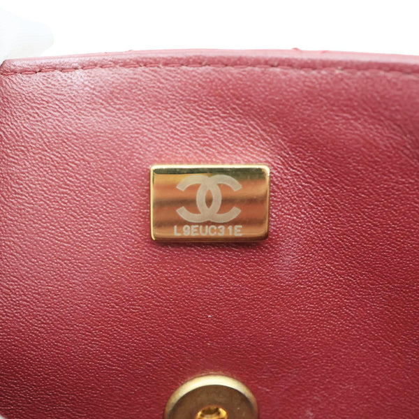 CHANEL Classic Rectangular Flap Mini Quilted Leather Top Handle Crossbody Bag Red