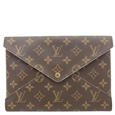 LOUIS VUITTON Kirigami Pochette Large Monogram Canvas Clutch Brown