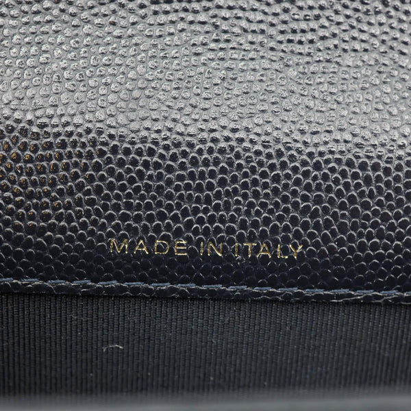 CHANEL Classic Flap Quilted Caviar Leather Card Holder Wallet Black