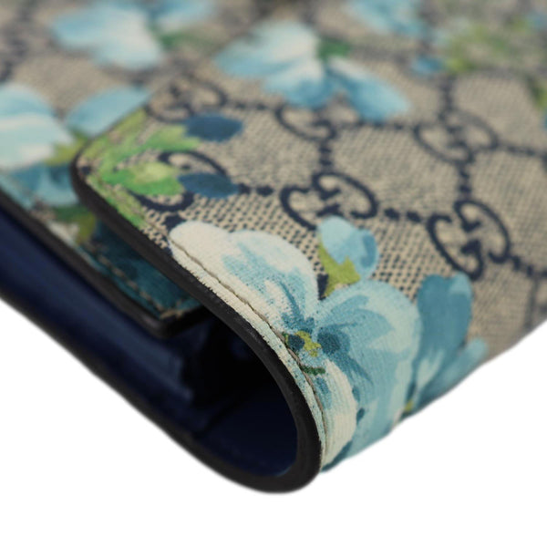 GUCCI Dionysus Blooms GG Supreme Crossbody Chain Wallet Blue 401231