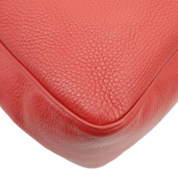 GUCCI Soho Leather Chain Zip Shoulder Bag Red 353126
