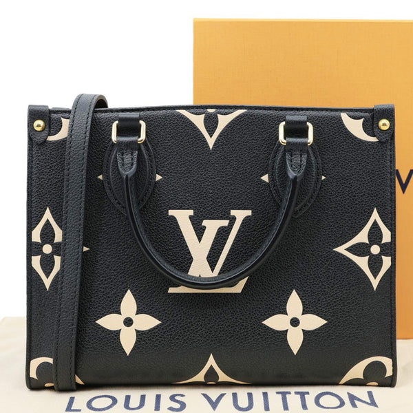 LOUIS VUITTON Onthego PM Monogram Empreinte Shoulder Bag Bicolor