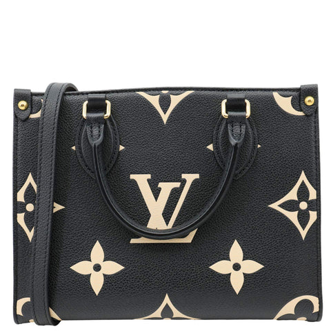 LOUIS VUITTON Onthego PM Monogram Empreinte Shoulder Bag Bicolor