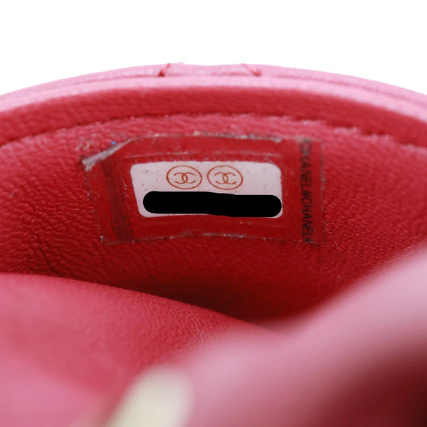 CHANEL CC Micro Quilted Lambskin Leather Drawstring Bucket Bag Red