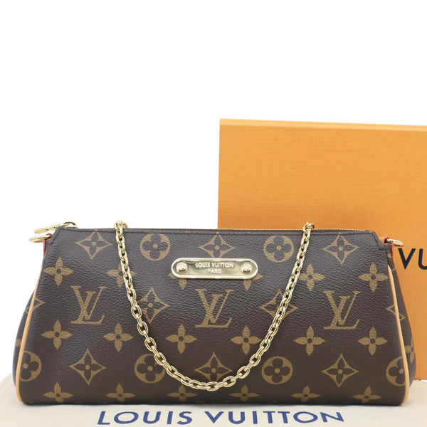 LOUIS VUITTON Pochette Eva Monogram Canvas Crossbody Bag Brown