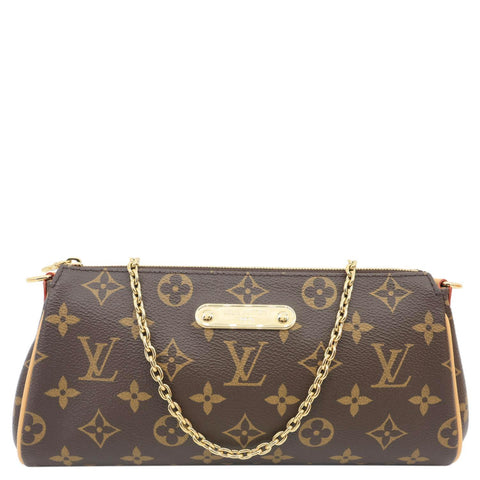 LOUIS VUITTON Pochette Eva Monogram Canvas Crossbody Bag Brown