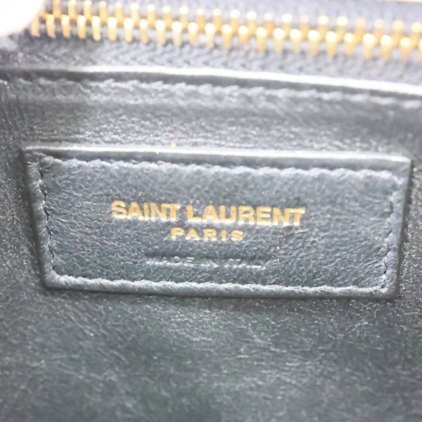 YVES SAINT LAURENT Cassandra Monogram Clasp Grain De Poudre Crossbody Bag Off White