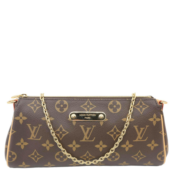 LOUIS VUITTON Pochette Eva Monogram Canvas Crossbody Bag Brown