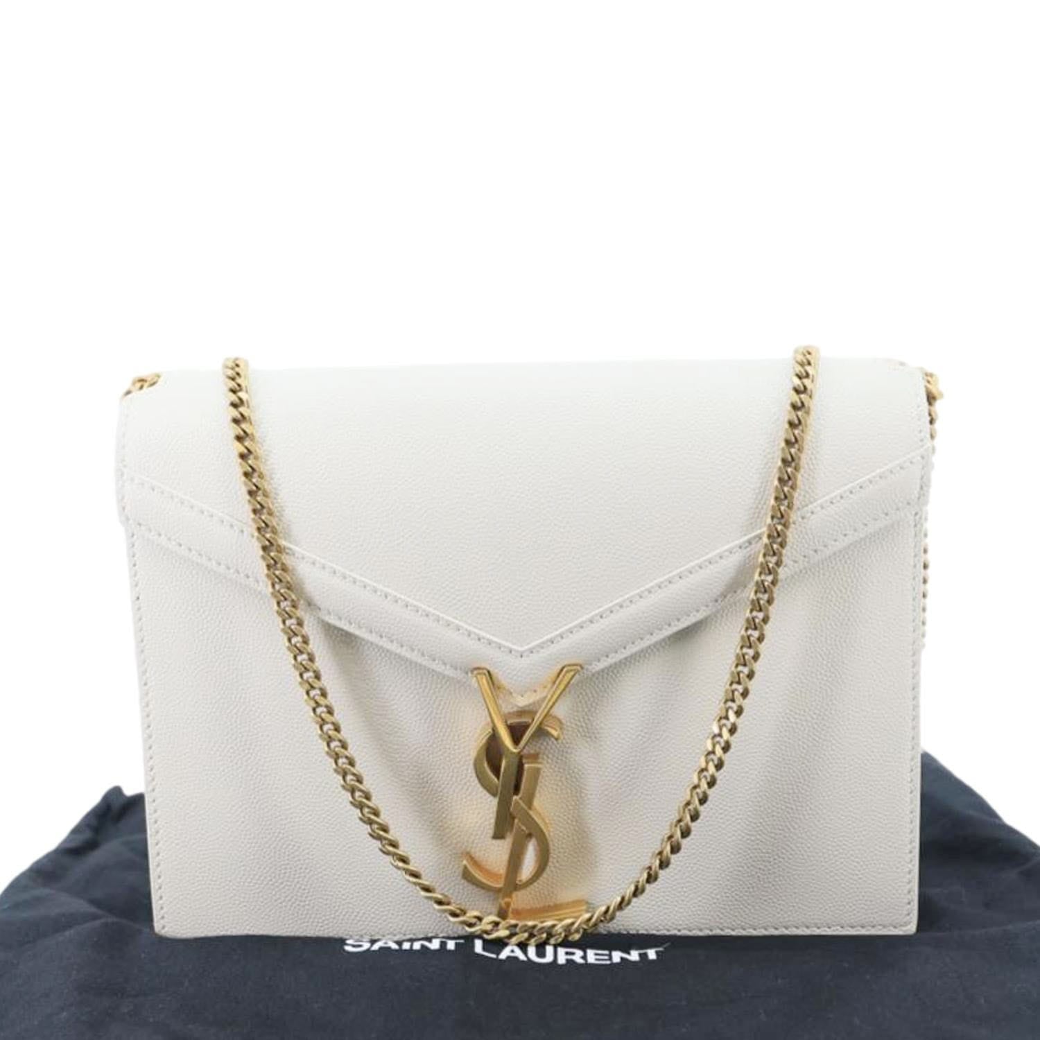 YVES SAINT LAURENT Cassandra Monogram Clasp Grain De Poudre Crossbody