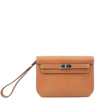 HERMES Kelly Depeches 25 Togo Calfskin Leather Pouch Brown